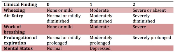 Asthma Exacerbation Protocol Score