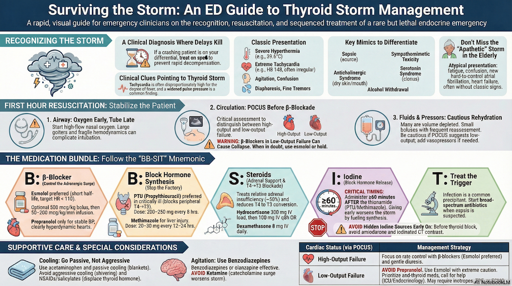 Thyroid Storm recognition and management infographic