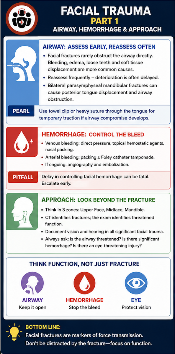 Facial Trauma Infographic 1 Airway, Hemorrhage & Approach