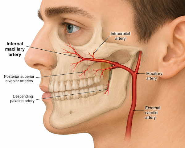 Internal maxillary artery is often the source of difficult-to-control bleeding in facial trauma
