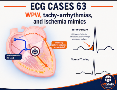 ECG Cases 63 – WPW, Tachyarrhythmias and Ischemic Mimics