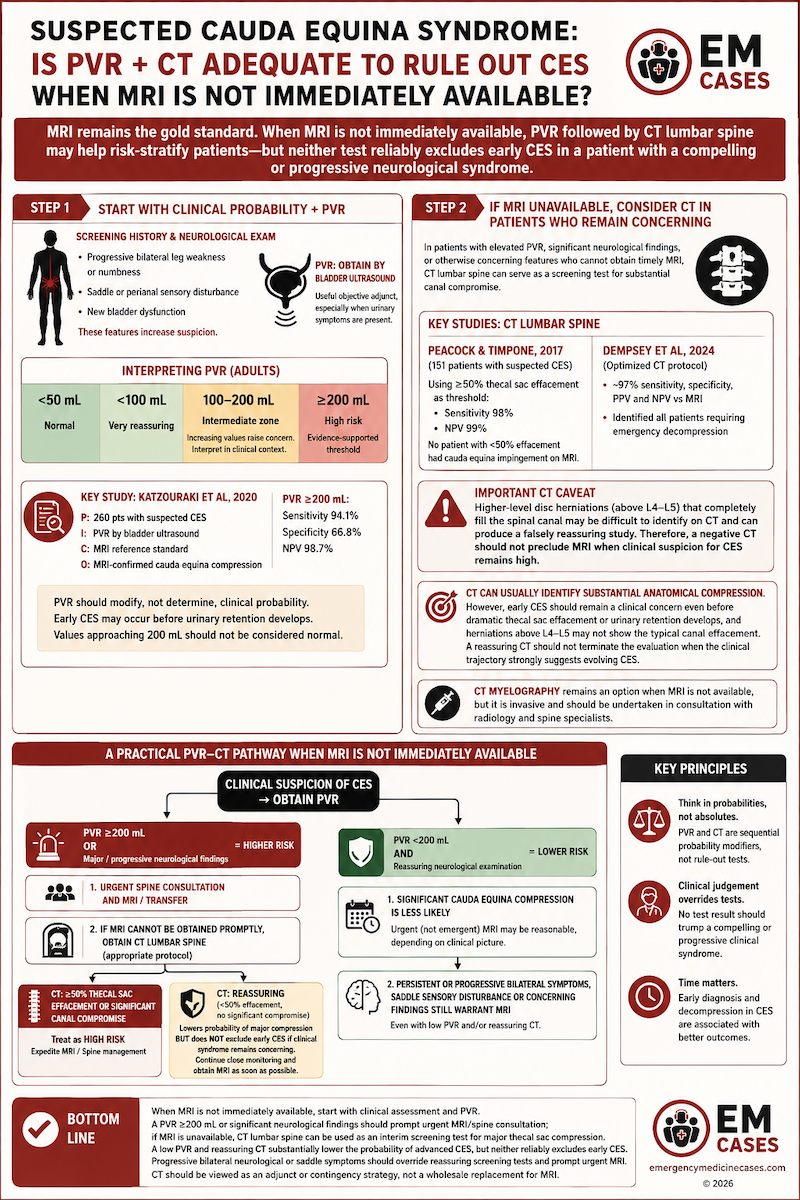 PVR + CT Lumbar Spine screening for Cauda Equina Syndrome